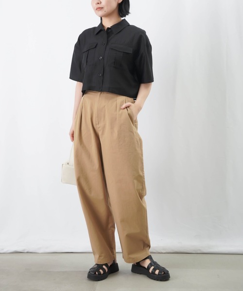 LUCA/LADY LUCK LUCA(ルカ/レディラックルカ)の「LC/LLL シアーショートシャツブラウス(シャツ/ブラウス・レディース・カーキ/ブラック/キャメル・FREE)」の12枚目の写真