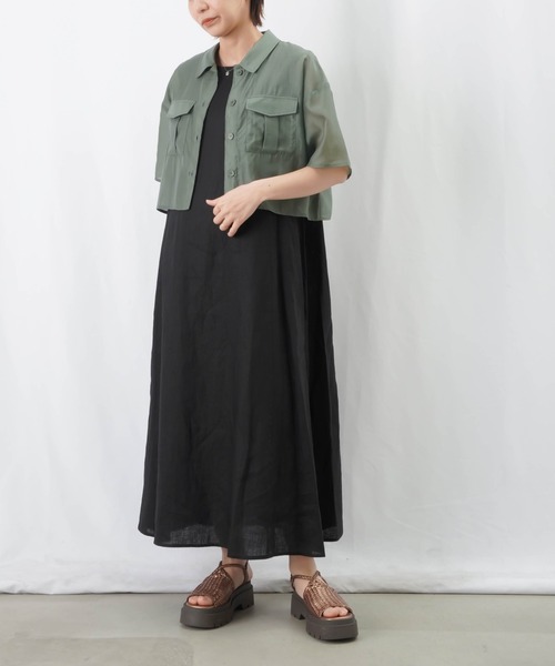 LUCA/LADY LUCK LUCA(ルカ/レディラックルカ)の「LC/LLL シアーショートシャツブラウス(シャツ/ブラウス・レディース・カーキ/ブラック/キャメル・FREE)」の17枚目の写真