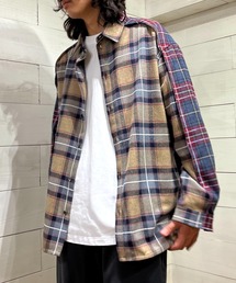 チェック コンビネーション ネルシャツ/Outsider Shirt(ユニセックス)