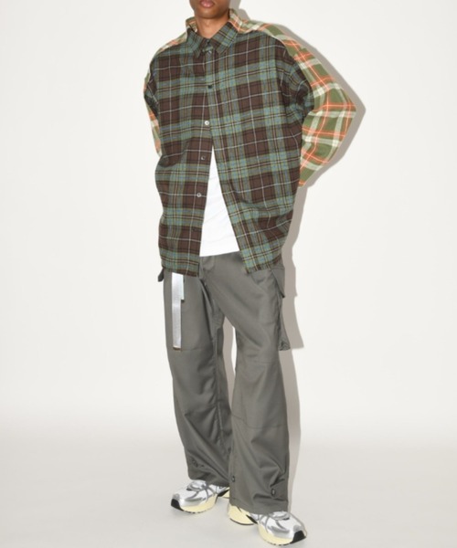 SUPERTHANKS(スーパーサンクス)の「チェック コンビネーション ネルシャツ/Outsider Shirt(ユニセックス)(シャツ/ブラウス・メンズ・ブラウン系その他/グレー系その他/ベージュ系その他・L/M/S)」の15枚目の写真