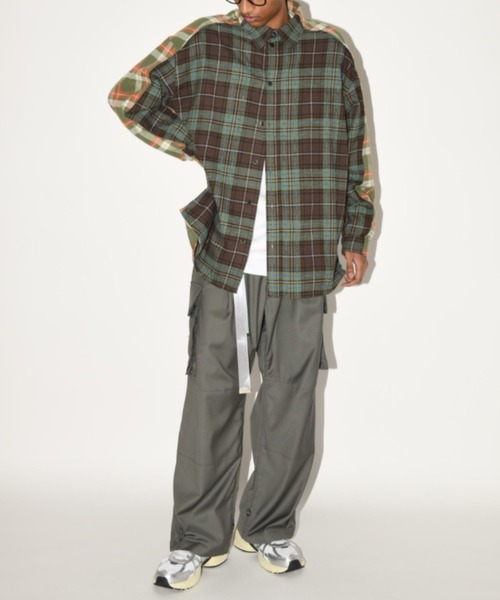 SUPERTHANKS(スーパーサンクス)の「チェック コンビネーション ネルシャツ/Outsider Shirt(ユニセックス)(シャツ/ブラウス・メンズ・ブラウン系その他/グレー系その他/ベージュ系その他・L/M/S)」の17枚目の写真