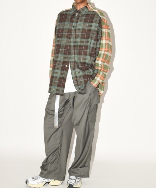 SUPERTHANKS(スーパーサンクス)の「チェック コンビネーション ネルシャツ/Outsider Shirt(ユニセックス)(シャツ/ブラウス・メンズ・ブラウン系その他/グレー系その他/ベージュ系その他・L/M/S)」の16枚目の写真