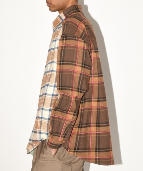 SUPERTHANKS(スーパーサンクス)の「チェック コンビネーション ネルシャツ/Outsider Shirt(ユニセックス)(シャツ/ブラウス・メンズ・ブラウン系その他/グレー系その他/ベージュ系その他・L/M/S)」の20枚目の写真