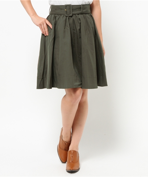 one after another NICE CLAUP(ワンアフターアナザーナイスクラップ)の「【ナイスクラップ】ベルト付ギャザースカート(スカート・レディース・カーキ/アイボリー/キャメル/ネイビー/チェック・FREE)」の17枚目の写真