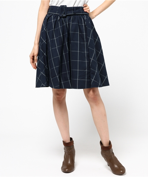 one after another NICE CLAUP(ワンアフターアナザーナイスクラップ)の「【ナイスクラップ】ベルト付ギャザースカート(スカート・レディース・カーキ/アイボリー/キャメル/ネイビー/チェック・FREE)」の18枚目の写真