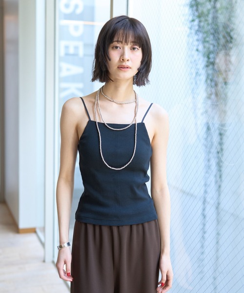 MILLER（ミラー）の「【Robert P.Miller/ロバートピーミラー】Prib Cup Cami パット付きキャミ（キャミソール・レディース・ブラック/アイボリー・フリー）」の17枚目の写真