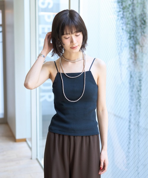 MILLER（ミラー）の「【Robert P.Miller/ロバートピーミラー】Prib Cup Cami パット付きキャミ（キャミソール・レディース・ブラック/アイボリー・フリー）」の18枚目の写真