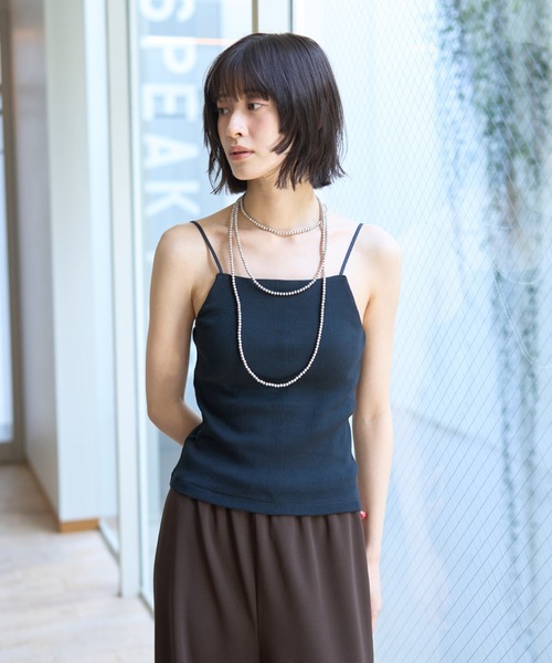 MILLER（ミラー）の「【Robert P.Miller/ロバートピーミラー】Prib Cup Cami パット付きキャミ（キャミソール・レディース・ブラック/アイボリー・フリー）」の19枚目の写真