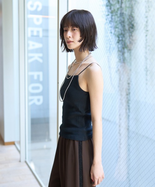 MILLER（ミラー）の「【Robert P.Miller/ロバートピーミラー】Prib Cup Cami パット付きキャミ（キャミソール・レディース・ブラック/アイボリー・フリー）」の20枚目の写真