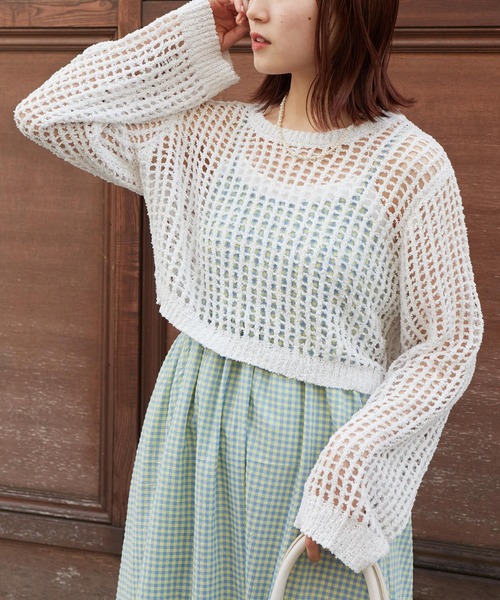 w closet（ダブルクローゼット）の「マルチヤーンラメ入りメッシュプル