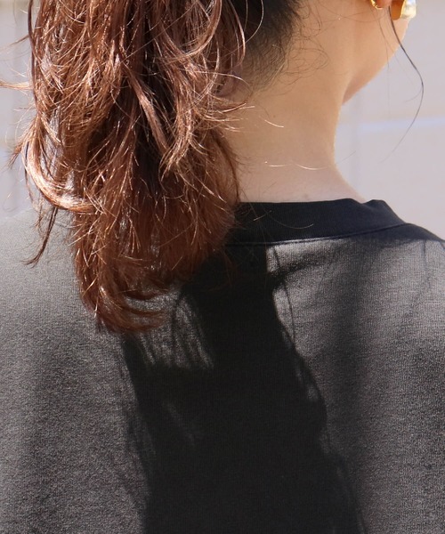 tiptop（ティップトップ）の「ピグメント加工タックノースリーブカットソー（タンクトップ・レディース・サックスブルー/ブラック系その他/アイボリー・FREE）」の7枚目の写真