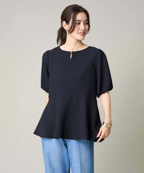 a.v.v(アーヴェヴェ)の「【イージーケア】ペプラムトップス(Tシャツ/カットソー・レディース・ブラック/グレー系その他/ホワイト・34/36/38/40/42)」の19枚目の写真