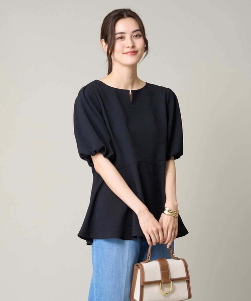 a.v.v(アーヴェヴェ)の「【イージーケア】ペプラムトップス(Tシャツ/カットソー・レディース・ブラック/グレー系その他/ホワイト・34/36/38/40/42)」の18枚目の写真