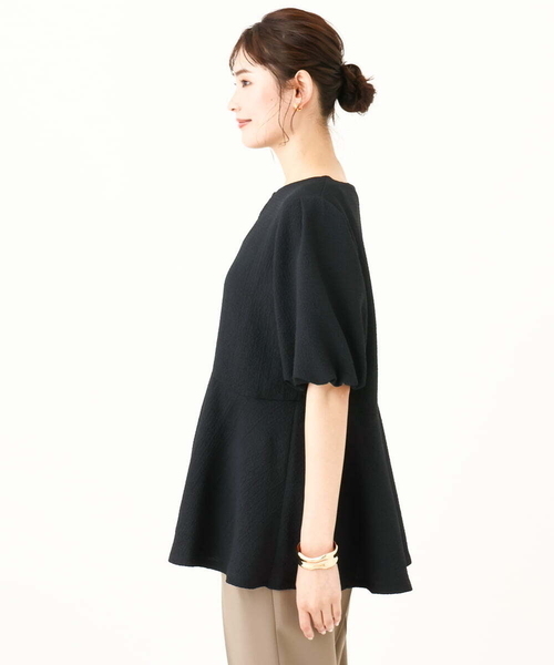 a.v.v(アーヴェヴェ)の「【イージーケア】ペプラムトップス(Tシャツ/カットソー・レディース・ブラック/グレー系その他/ホワイト・34/36/38/40/42)」の10枚目の写真