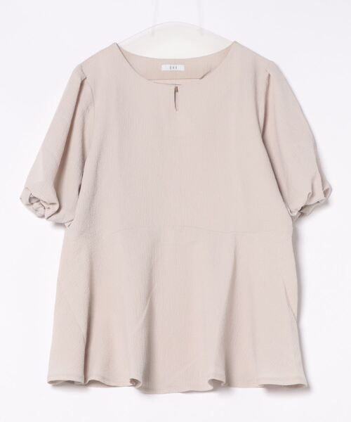 a.v.v(アーヴェヴェ)の「【イージーケア】ペプラムトップス(Tシャツ/カットソー・レディース・ブラック/グレー系その他/ホワイト・34/36/38/40/42)」の4枚目の写真