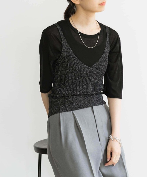 URBAN RESEARCH（アーバンリサーチ）の「ニットキャミソール（キャミソール・レディース・ブラウン/ブラック系その他・FREE）」の2枚目の写真