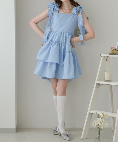 Ambre Neige（アンブルネージュ）の「ショルダーリボンアシメワンピース／WEB/EC限定商品（ワンピース・レディース・オフホワイト/ブラック/ライトブルー・FREE）」の21枚目の写真