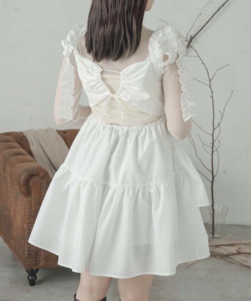 Ambre Neige ワンピース ショルダーリボンアシメワンピース／WEB