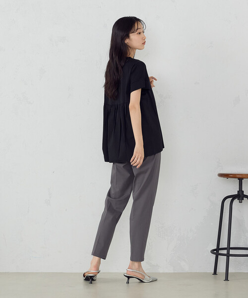 COMME CA ISM(コムサイズム)の「異素材ペブラムカットソー(Tシャツ/カットソー・レディース・グリーン/ホワイト/ブラック・MEDIUM/LARGE)」の10枚目の写真