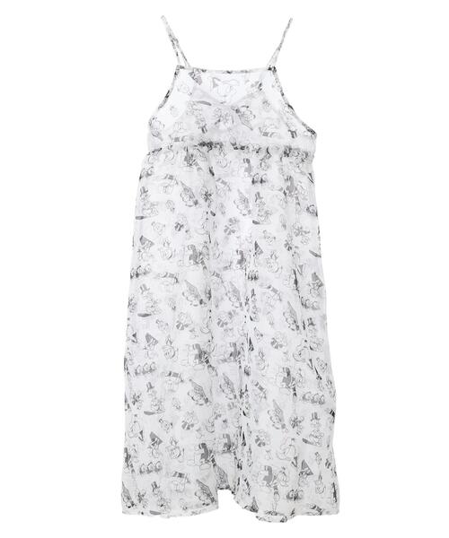 Disney(ディズニー)の「総柄シアーキャミワンピース/Disney(ワンピース・レディース・アイボリー/ネイビー・FREE)」の4枚目の写真