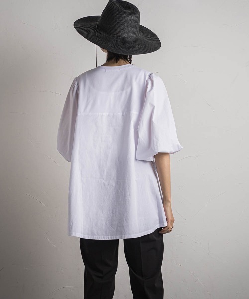 MAYSON GREY（メイソングレイ）の「セッショクレイカンボリュームスリーブドッキングPO≪洗濯機で洗える≫（Tシャツ/カットソー・レディース・ベージュ系その他/ブルー/ブラック/ホワイト・M）」の10枚目の写真