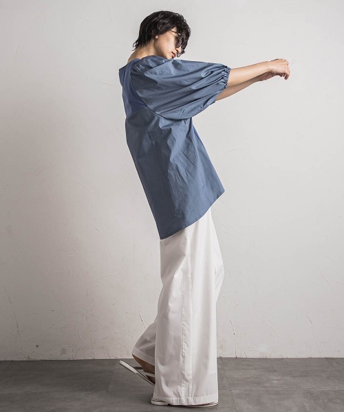 MAYSON GREY（メイソングレイ）の「セッショクレイカンボリュームスリーブドッキングPO≪洗濯機で洗える≫（Tシャツ/カットソー・レディース・ベージュ系その他/ブルー/ブラック/ホワイト・M）」の22枚目の写真