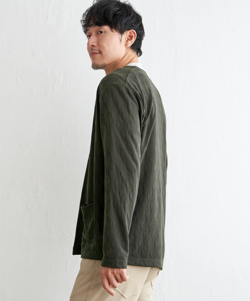 ikka(イッカ)の「ジャカードボタンレスカーディガン(カーディガン/ボレロ・メンズ・ブラック/ネイビー/オリーブ・M/L/XL/S)」の5枚目の写真