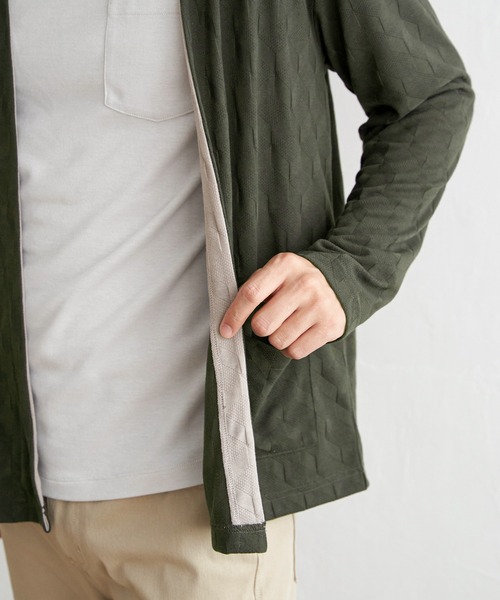 ikka(イッカ)の「ジャカードボタンレスカーディガン(カーディガン/ボレロ・メンズ・ブラック/ネイビー/オリーブ・M/L/XL/S)」の9枚目の写真
