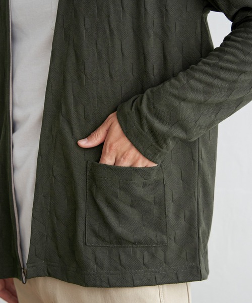 ikka(イッカ)の「ジャカードボタンレスカーディガン(カーディガン/ボレロ・メンズ・ブラック/ネイビー/オリーブ・M/L/XL/S)」の11枚目の写真