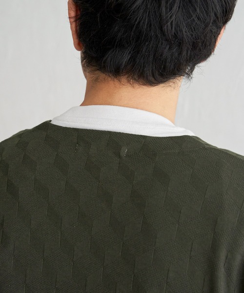 ikka(イッカ)の「ジャカードボタンレスカーディガン(カーディガン/ボレロ・メンズ・ブラック/ネイビー/オリーブ・M/L/XL/S)」の12枚目の写真