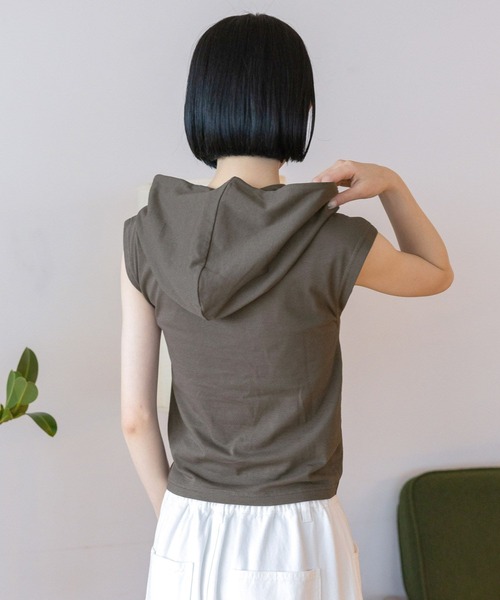 3.3 Field Trip （3.3フィールドトリップ）の「3.3 Field Trip／シャーリングフーディータンク（Tシャツ/カットソー・レディース・サンドグレー/ライトブルー/グレー・FREE）」の13枚目の写真