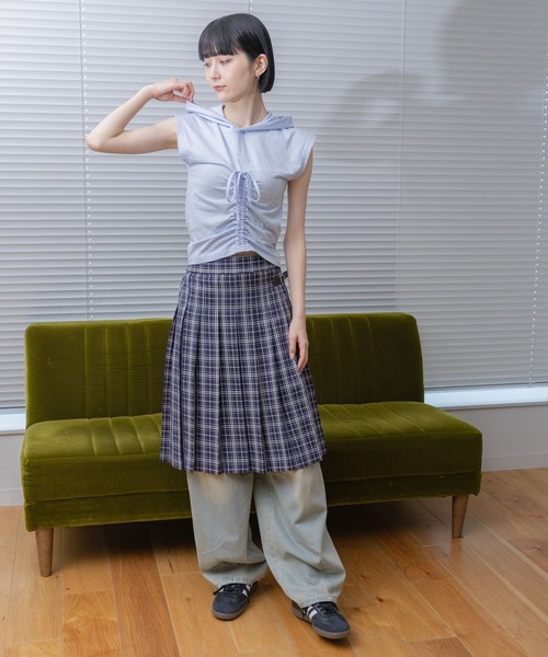 3.3 Field Trip （3.3フィールドトリップ）の「3.3 Field Trip／シャーリングフーディータンク（Tシャツ/カットソー・レディース・サンドグレー/ライトブルー/グレー・FREE）」の14枚目の写真