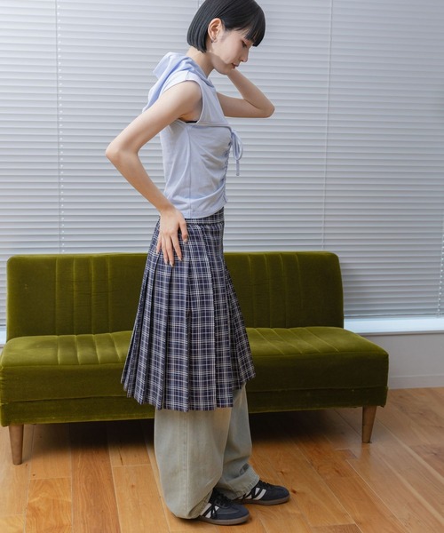 3.3 Field Trip （3.3フィールドトリップ）の「3.3 Field Trip／シャーリングフーディータンク（Tシャツ/カットソー・レディース・サンドグレー/ライトブルー/グレー・FREE）」の15枚目の写真