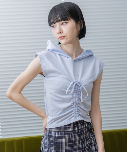 3.3 Field Trip （3.3フィールドトリップ）の「3.3 Field Trip／シャーリングフーディータンク（Tシャツ/カットソー・レディース・サンドグレー/ライトブルー/グレー・FREE）」の17枚目の写真