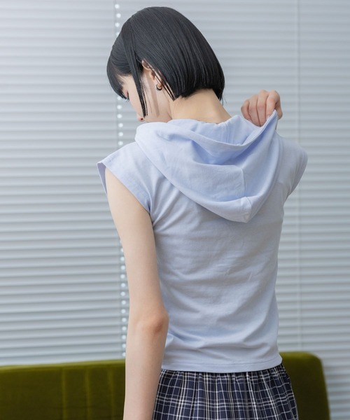 3.3 Field Trip （3.3フィールドトリップ）の「3.3 Field Trip／シャーリングフーディータンク（Tシャツ/カットソー・レディース・サンドグレー/ライトブルー/グレー・FREE）」の18枚目の写真