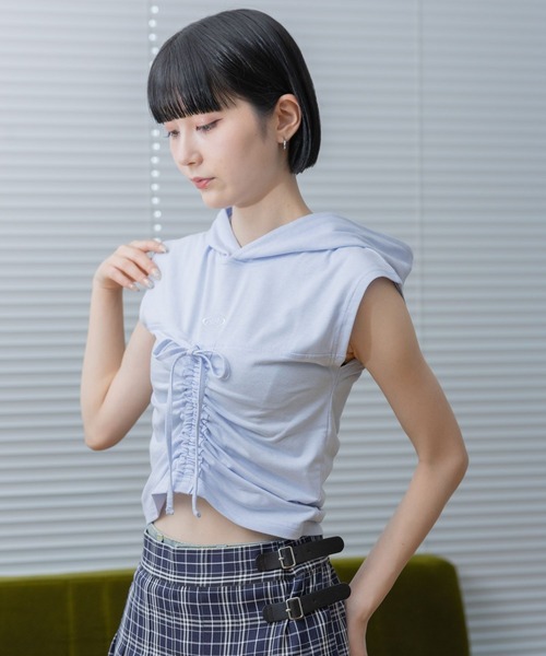 3.3 Field Trip （3.3フィールドトリップ）の「3.3 Field Trip／シャーリングフーディータンク（Tシャツ/カットソー・レディース・サンドグレー/ライトブルー/グレー・FREE）」の16枚目の写真