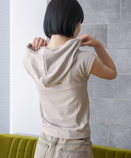 3.3 Field Trip （3.3フィールドトリップ）の「3.3 Field Trip／シャーリングフーディータンク（Tシャツ/カットソー・レディース・サンドグレー/ライトブルー/グレー・FREE）」の8枚目の写真