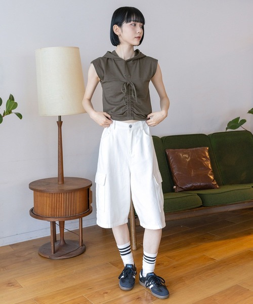 3.3 Field Trip （3.3フィールドトリップ）の「3.3 Field Trip／シャーリングフーディータンク（Tシャツ/カットソー・レディース・サンドグレー/ライトブルー/グレー・FREE）」の9枚目の写真