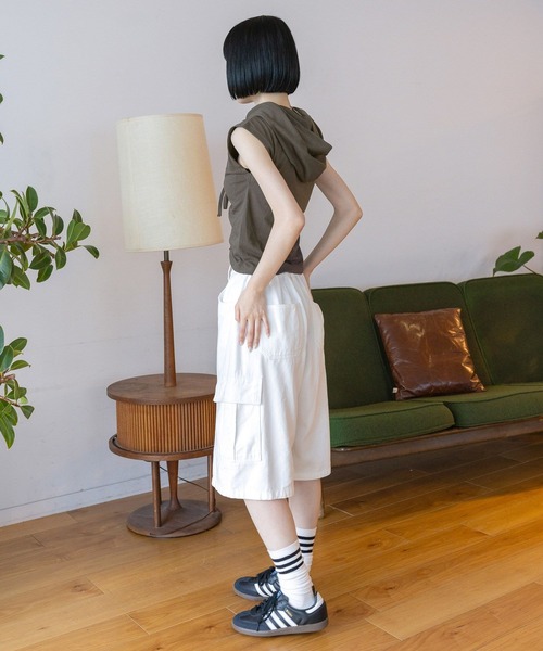 3.3 Field Trip （3.3フィールドトリップ）の「3.3 Field Trip／シャーリングフーディータンク（Tシャツ/カットソー・レディース・サンドグレー/ライトブルー/グレー・FREE）」の10枚目の写真