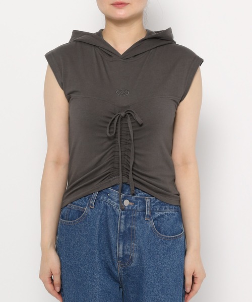 3.3 Field Trip （3.3フィールドトリップ）の「3.3 Field Trip／シャーリングフーディータンク（Tシャツ/カットソー・レディース・サンドグレー/ライトブルー/グレー・FREE）」の20枚目の写真