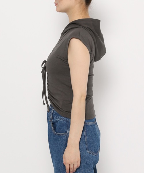 3.3 Field Trip （3.3フィールドトリップ）の「3.3 Field Trip／シャーリングフーディータンク（Tシャツ/カットソー・レディース・サンドグレー/ライトブルー/グレー・FREE）」の21枚目の写真