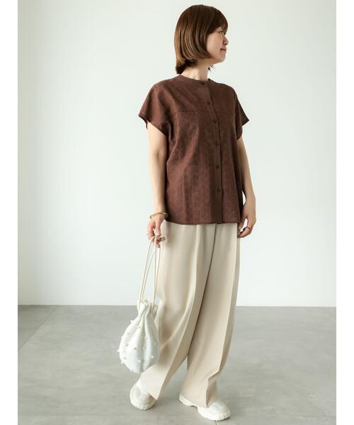 Lugnoncure(ルノンキュール)の「前後2WAYシフリー刺繍ブラウス(シャツ/ブラウス・レディース・ブラック/オフホワイト/ブラウン・F)」の13枚目の写真