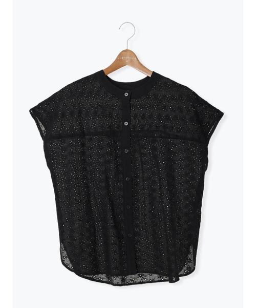 Lugnoncure(ルノンキュール)の「前後2WAYシフリー刺繍ブラウス(シャツ/ブラウス・レディース・ブラック/オフホワイト/ブラウン・F)」の4枚目の写真