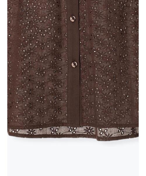 Lugnoncure(ルノンキュール)の「前後2WAYシフリー刺繍ブラウス(シャツ/ブラウス・レディース・ブラック/オフホワイト/ブラウン・F)」の22枚目の写真