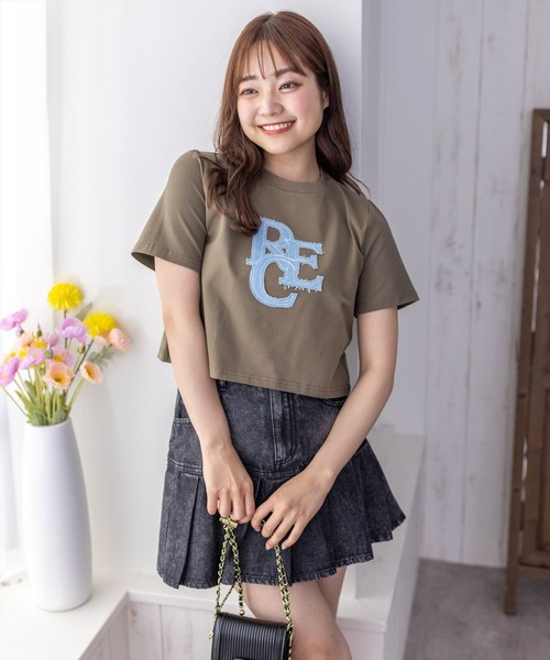 clear（クリア）の「デニムロゴTシャツ [着回し力抜群 大人