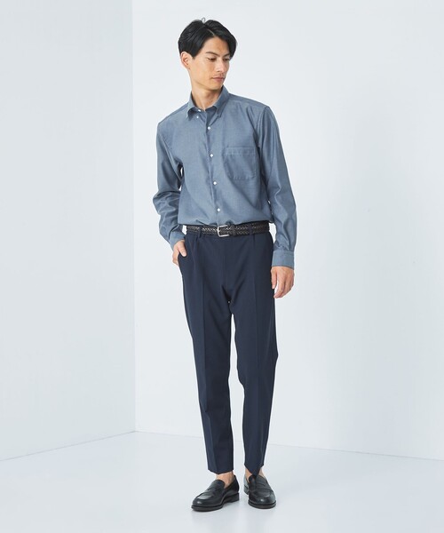 green label relaxing(グリーンレーベルリラクシング)の「エブリット コットンオックス ムジ スナップ ボタンダウン ドレスシャツ -イージーアイロン-(シャツ/ブラウス・メンズ・ライトグレー/ベージュ/コバルトブルー・L/S/M/XL)」の4枚目の写真