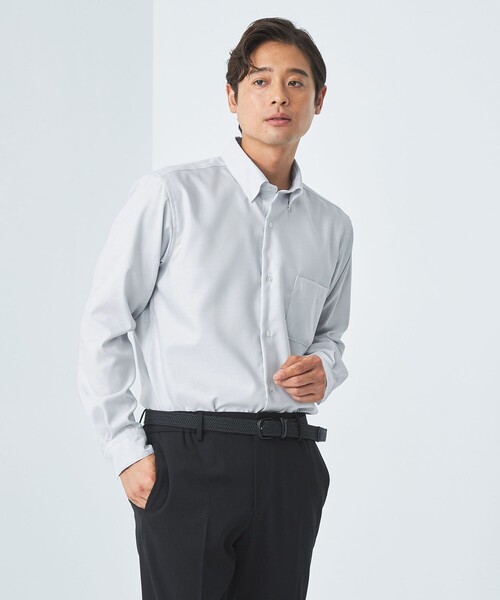 green label relaxing(グリーンレーベルリラクシング)の「エブリット コットンオックス ムジ スナップ ボタンダウン ドレスシャツ -イージーアイロン-(シャツ/ブラウス・メンズ・ライトグレー/ベージュ/コバルトブルー・L/S/M/XL)」の8枚目の写真