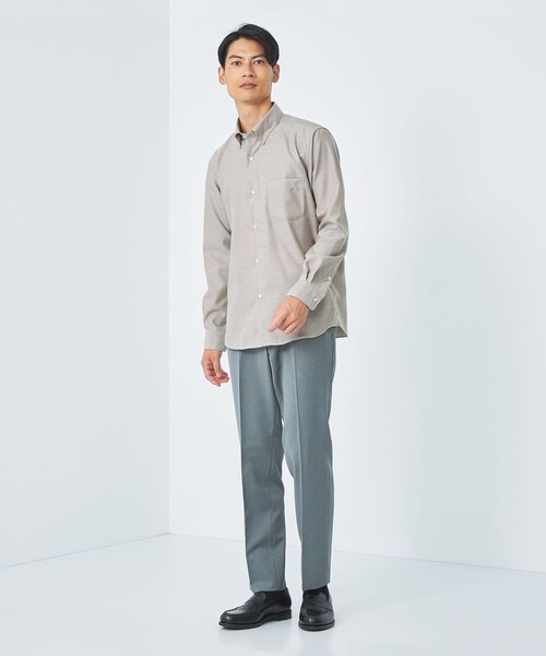 green label relaxing(グリーンレーベルリラクシング)の「エブリット コットンオックス ムジ スナップ ボタンダウン ドレスシャツ -イージーアイロン-(シャツ/ブラウス・メンズ・ライトグレー/ベージュ/コバルトブルー・L/S/M/XL)」の11枚目の写真
