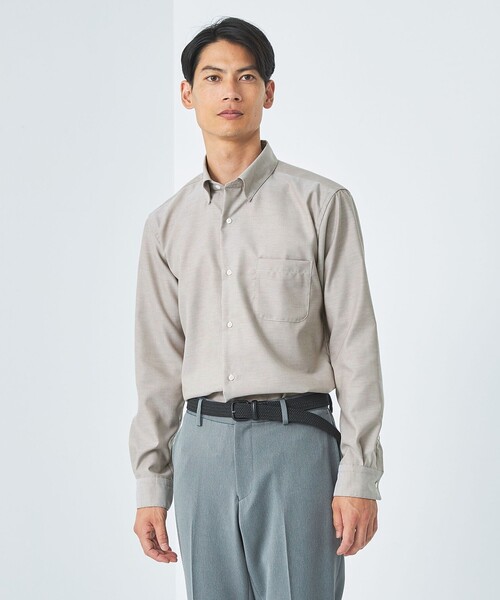 green label relaxing(グリーンレーベルリラクシング)の「エブリット コットンオックス ムジ スナップ ボタンダウン ドレスシャツ -イージーアイロン-(シャツ/ブラウス・メンズ・ライトグレー/ベージュ/コバルトブルー・L/S/M/XL)」の12枚目の写真