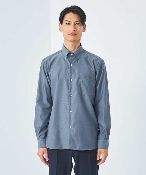 green label relaxing(グリーンレーベルリラクシング)の「エブリット コットンオックス ムジ スナップ ボタンダウン ドレスシャツ -イージーアイロン-(シャツ/ブラウス・メンズ・ライトグレー/ベージュ/コバルトブルー・L/S/M/XL)」の15枚目の写真